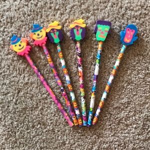 Vintage Lisa frank pencils with erasers